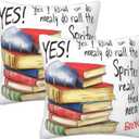 Book Reading Throw Pillow Covers Set of 2 Couch Pillow Case Decoration Cushion Covers for Sofa Home Living Room Bedroom Outdoor 18X18 Inch