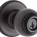 Kwikset Polo Entry Door Knob with Lock and Key, Secure Keyed Handle Exterior Doorknob, Front Entrance and Bedroom, Venetian Bronze, Pick Resistant SmartKey Rekey Security (1 Pack)