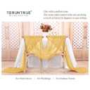 Teruntrue 20 Pack Gold Cheesecloth Table Runner 17x108 Inch, Boho Gauze Sheer Fabric Cheese Cloth Table Runners for Wedding Party Bridal Shower Baby Shower Birthday Home Decor Garden Farmhouse