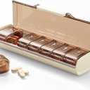 Weekly Pill Organizer,Portable 7 Day Pill Box,Moisture Proof Medicine Pill Organizer,Travel Pill Case with BPA-Free Material,Pocket-Size for Supplements & Vitamins (White)