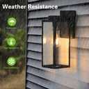 hykolity Large Size Outdoor Wall Lights,16 Inch Wall Lantern, Waterproof Exterior Wall Sconce, Anti-Rust Wall Mounted Lighting with Glass Shade,Lamp with E26 Socket for Porch, Front Door, 2 Pack