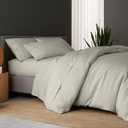 DOZ Duvet Cover Set, 100% Viscose derived from Bamboo, Organically Grown, Buttery Soft, Cooling Duvet Covers, High GSM, 1 Duvet Cover and 2 Pillowcases, 106"x90" (Fog, King/Cal King)