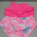 Herseas Women's Bikini Sets High Neck Tropical Leaf Print High Waisted Two Pieces Swimsuits Bathing Suits. XL