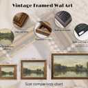 Vintage Gold Framed Landscape Wall Art Vintage River Painting Canvas Prints Landscape Wall Decor Countryside Painting Style Poster Print Artwork for Living Room Bedroom Home Decoration, 24"L x 16"W
