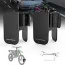 Motorcycle E-Track Wheel Chock,E Track Dirt Bike Wheel Chock fits tire 2" to 6",Heavy Duty 10 Gauge Steel E Track Motorcycle Wheel Chock,Black Dirt Bike Wheel Chocks for Trailer/Garage/Truck (2 Packs)