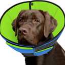 Queenmore Dog Cone XL, Soft Dog Cones for Large Dogs After Surgery, Cone for Dogs to Stop Licking, Elizabethan Collar for Pet, Alternative to Recovery Collar for Large Breeds, Blue&Green XL