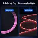 3-in-1 LED Charging Cable, Light Up Multi Charger Cord with USB-C, Micro USB & Connector for iPhone, for iPhone 17/16/15/14/13/12/11, Samsung, Android, and More (Pink with Red Light, 6.6FT)