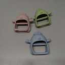 3 Pack Baby Teether Teething Toys for Babies 0-6 Months Baby Teething Toy Silicone Anti Dropping Infant Hand Teether Pacifiers Wrist Hand Chew Toys for Sucking Needs (Blue, Green, Flesh Pink, Chick)