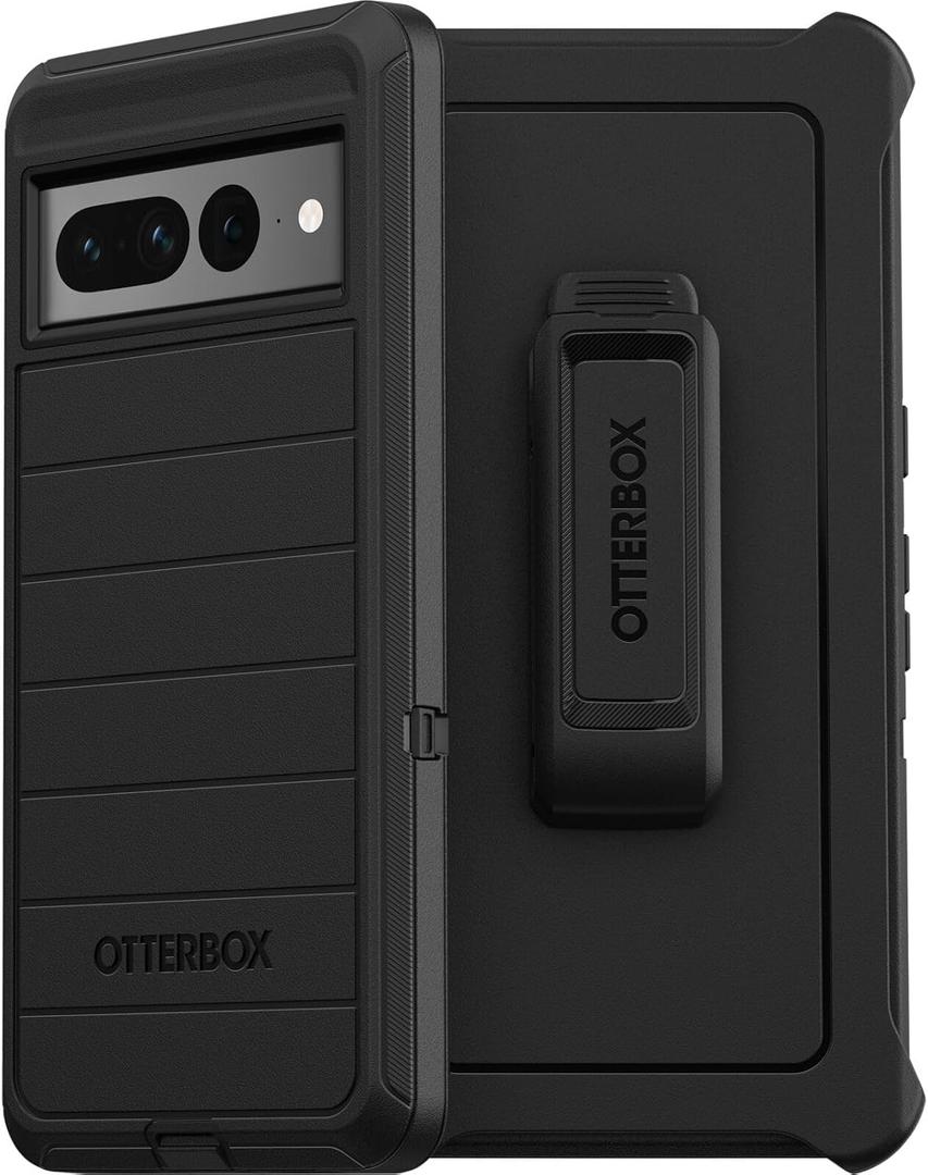 OtterBox Defender Series Case for Google Pixel 7 Pro (Only) - Holster Clip Included - Microbial Defense Protection - Non-Retail Packaging - Black