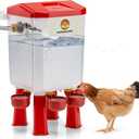 Automatic Chicken Waterer,Float-Controlled Large Watering System with Stainless Steel Metal Hose,Suitable for Quail,Ducks,and Other Poultry