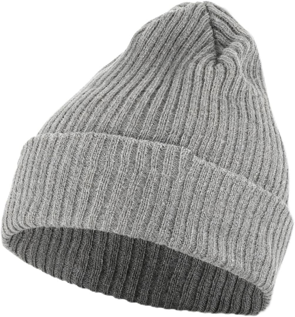 Winter Beanie for Men Women Classic Soft Warm Knit Hat Stocking Cuff Watch Cap (Gray, XL)