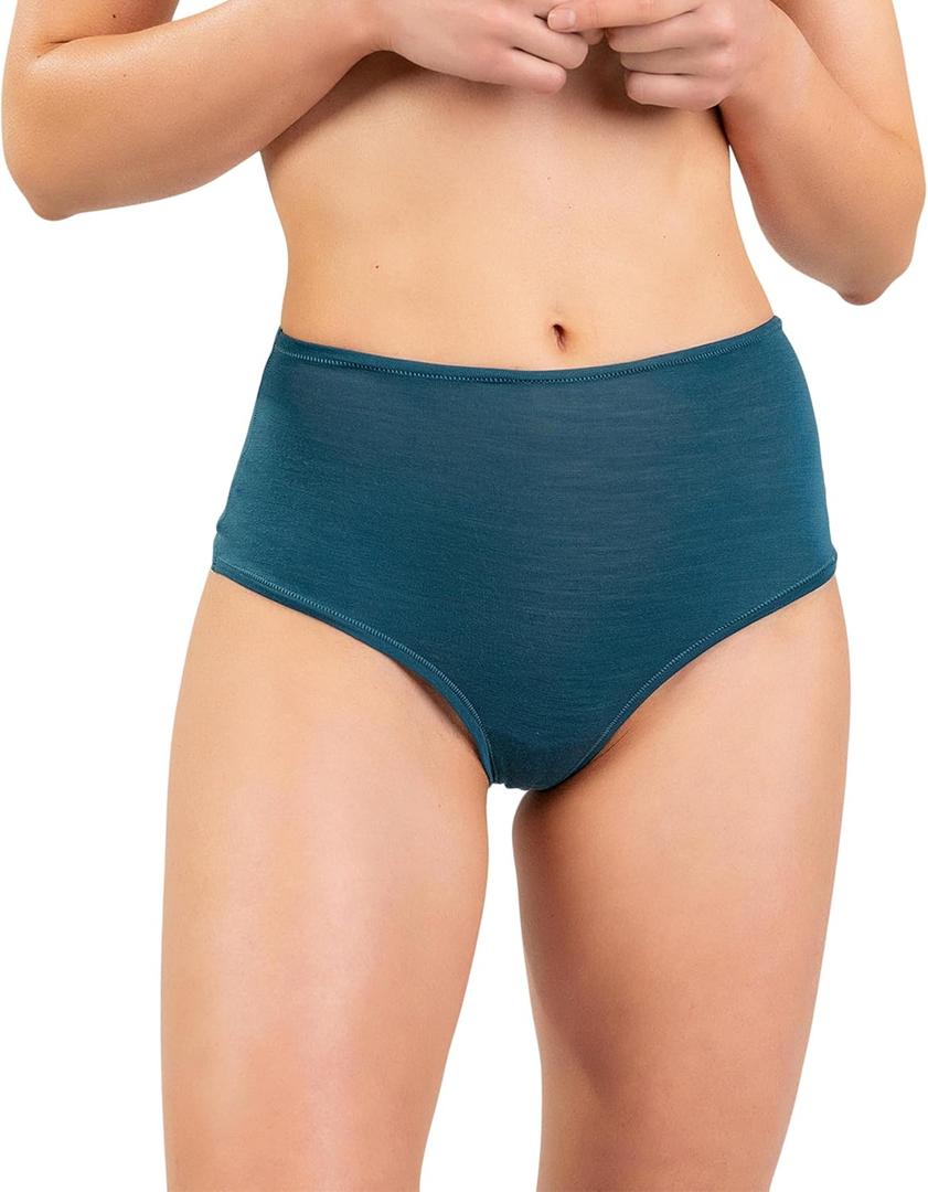 Women's Merino Classic Thong By Woolly | RWS Certified | Soft, Breathable, Seattle Designed (Medium, Teal)