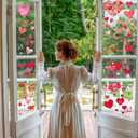 2 x AOWDIAO 9 Sheets Valentine's Day Window Clings Double-Sided Hearts Gnomes Valentines Decorations Supplies