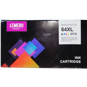 64XL Ink Cartridge Black and Color Combo Pack Replacement for HP Ink 64 HP 64 Ink Work with Envy Photo 7855 7858 7100 7155 7120 6252 7800 7158 Tango X Printer Ink 64XL