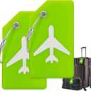 Luggage Tags for Suitcases, Quickly Spot 2Pcs Luggage Identifier Tags, Travel Essentials Accessories Name Tags for Backpacks, Suitcases, Travel Bags, Baggage, Cruise - Flexible Silicone (Green)