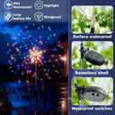 210 LED Solar Firework Lights, 8 Modes Solar Garden Lights Outdoor Waterproof Decorative, Multicolor Fairy Light for Yard, Patio, Pathway Walkway Party Wedding Christmas Decor