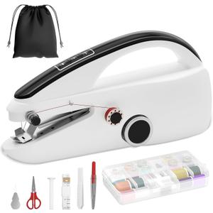 Bearfire Handheld Sewing Machine Heavy Duty & Portable, 2-Speed Mini Sewing Machine with Sewing Kit & Storage Bag for Beginners, Adults, DIY, Home, Travel