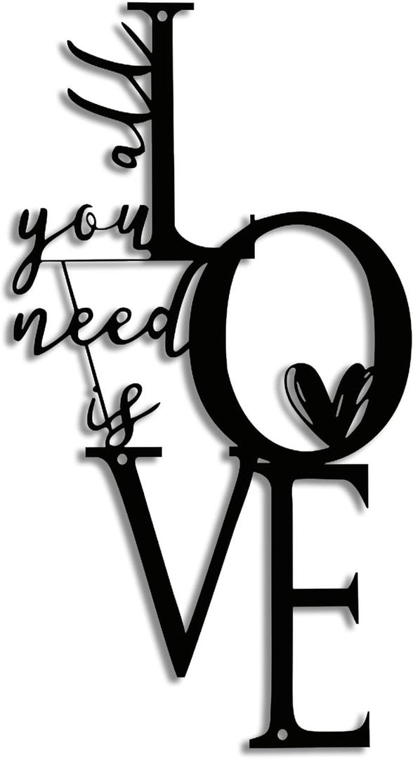 Love Wall Decor "All You Need Is Love" Sculpture, add romantic home decoration to living room, bedroom and kitchen