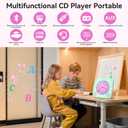 CD Player Portable Bluetooth Rechargeable: CD Players for Home Kegaudio 1800mAh Desktop Wall CD Player with Speakers with Dust Cover FM Radio USB Remote Control