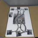 6-Light Farmhouse Black Chandelier 23.6 Inch - Rustic Industrial Iron Candle Hanging with Clear Glass Shades - Dining Room Lighting Fixture for Hallway, Living Room, Foyer, Bedroom,Kitchen Island