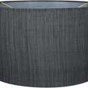 Aspen Creative 58327B UNO Construction Transitional Hardback Drum (Cylinder) Shape Lamp Shade in Grey & Black, 17" Top x 17" Bottom x 10" Height