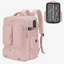 Taygeer Vacuum Backpack, Expandable Vacuum Seal Carry on Backpack with Rain Cover, 17'' laptop Compression Backpacks Travel with Shoe Compartment, TSA Approved Personal Item Compression Back Pack,Pink