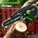Mini Chainsaw Cordless 6 Inch With 1 Batterie three chains Portable Small Electric Pruning saw for Wood Cutting,Tree Trimming, Garden & Household Use Stocking Stuffers Gift for Men Dad Husband (6 Inch-green-1 Battey+3 Chains+1 Guide Plates)