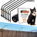 Cat Fence Outdoor Barrier - 10m Kit - Top of Fence Height Extender Solution for Pets - Wall Topper – Invisible Solution for Small Dogs - Cat proofing Fence Extension - Catio - Stop Pets Jumping Over