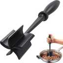 Meat Chopper for Hamburger, Premium Heat Resistant Masher and Smasher for Ground Beef, Ground Turkey and More, Nylon Ground Beef Chopper Tool and Meat Fork, Non Stick Mix (Black)