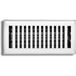 4" x 10" Contemporary Design Steel Floor Register in Glacier White Finish for Floor l- Decorative Air Vent Covers- Floor Register 4 x 10