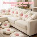 Beeveer 10 Pcs Cute Flower Pillow 15.75 Inch Flower Plush Throw Pillow Aesthetic Decorative Seating Cushion for Spring Back to School First Day of School Sofa Couch Bed Decor(Monochrome,White)