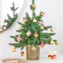 DN DECONATION 16Pcs Valentine's Day Heart Ornaments, Valentines Day Pink and Gold Glass Heart Baubles Ornament for Valentine's Day & Christmas Mini Tree Wedding Anniversary Party Decoration