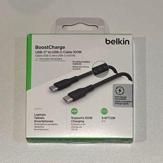 Belkin - BOOST↑CHARGE Braided USB-C 2.0, Fast Charging Cable 100W for iPhone, iPad, MacBook, Samsung, Nintendo Switch 2 & More - Black