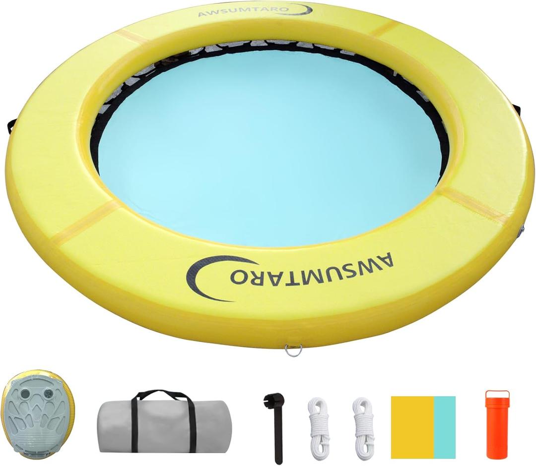 Inflatable Water Hammock, Suitable for Lakes, Pools, Beaches, Rivers, Adult Parties, Round Inflatable Dock, 96.5inch*96.5inch*6inch