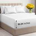 Extra Deep Cal King Sheet Set - 6 Piece Breathable & Cooling Sheets - Hotel Luxury Bedding Set w/18-24 Inch Extra Deep Pockets - Easy Fit - Super Soft, Wrinkle Free and Comfy - White, Cal King Size