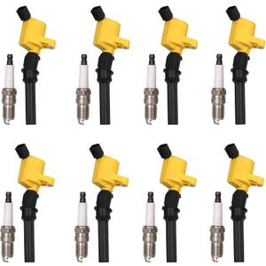Set of 8 DG508 Ignition Coils and SP479 Spark Plugs For 5.4 V8 1998 1999 2000 2001 2002 2003 2004 Ford Expedition F150 F250 F350 Mercury Grand Marquis FD503