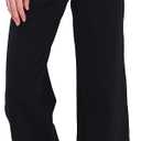 Houmous Wide Leg Pants Women Cotton Yoga Pants High Waist Loose Lounge Stretch Trousers with Pockets XL