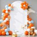 7.2FT White Arch Backdrop Cover - Polyester Fitted Wedding Arch Stand Covers Round Top Chiara Backdrop Arch Cover for Party Birthday Banquet Photo Background Decoration