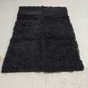 Chenille Bath Rugs, Machine Washable Non Slip Toilet Rug, Thickened Soft Water Absorbent Bath Mat Carpet for Bathroom Shower (32" x 20", Black)