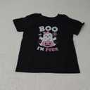 Ghost Boo I'm Four Year 4th Birthday Girls Halloween Groovy T-Shirt S