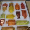 Yaomiao 30 Pcs Vases Bulk Colored Flower Glass Bud Vases Valentine Vintage Colored Glass Bottles Colorful Rustic Embossed for Home Wedding Table Decorations Gifts(Orange Yellow Series)