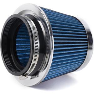 4-Inch Cold Air Intake Filter - Washable, High Performance, 3" or 3-1/2" or 4" Clamp-On Replacement Air Filter Blue