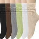 2 x Chalier 6 Pairs Womens Crew Socks, Retro Casual Knit Socks Soft Cotton Sock for Women (Mixed Color)