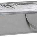 Amazon Basics Under Bed Fabric Zipper Storage Container Bags with Window and Handles, 2-Pack, 30.2 x 20 x 5.7 inches, Gray