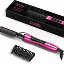 Hot Comb Electric by Terviiix, Pressing Combs for Natural Black Hair, Wigs & Beard, Anti-Scald Straightening Comb with Keratin & Argan Oil Infused Teeth, Temperatures Adjustable, 60 Min Auto Shut Off (Pink)
