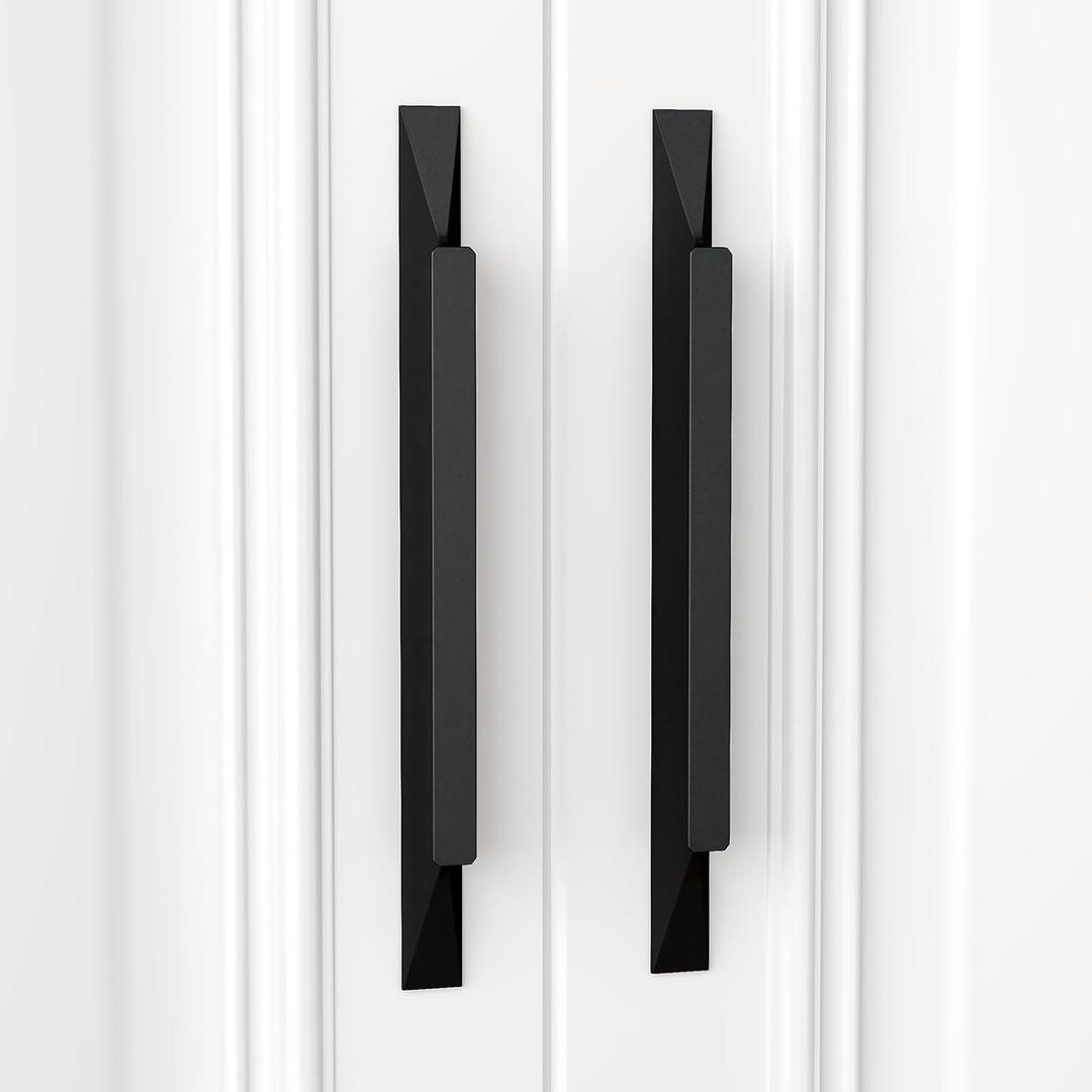 Peaha 25 Pack 5 inch Long Black Cabinet Handles Black Drawer Pulls Kitchen Handles for Cabinets Modern Cabinet Pulls (5in Hole Centers)