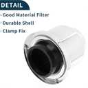 Engine Air Filter 76mm High Flow Bullet Clamp-On Cold Air Intake Filter Closed-Top Cool Air Filter Cleaner 1 Clamp Silver Tone for Car