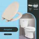 Centoco Heavy-Duty Elongated Toilet Seat, Wood Core with Scratch-Resistant Plastic Finish, Won't Crack or Fade, Residential, Made in the USA, DSAMAZ9-106, Bone