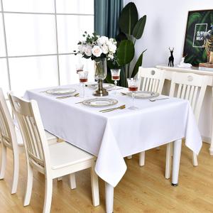 White Square Tablecloth Waterproof Stain Resistant Wrinkle Free Table Cloth 210GSM Polyester Wipeable Table Cover for Party, Banquet, Indoor and Outdoor - Rectangle/Rectangular, 60 x 60 inch