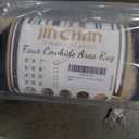 jinchan Zebra Print Area Rug Faux Cowhide Rug Animal Skin Western Design Mat Faux Suede Indoor Floor Cover for Bedroom Living Room 6x7 Safari (Black,white)